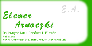 elemer arnoczki business card